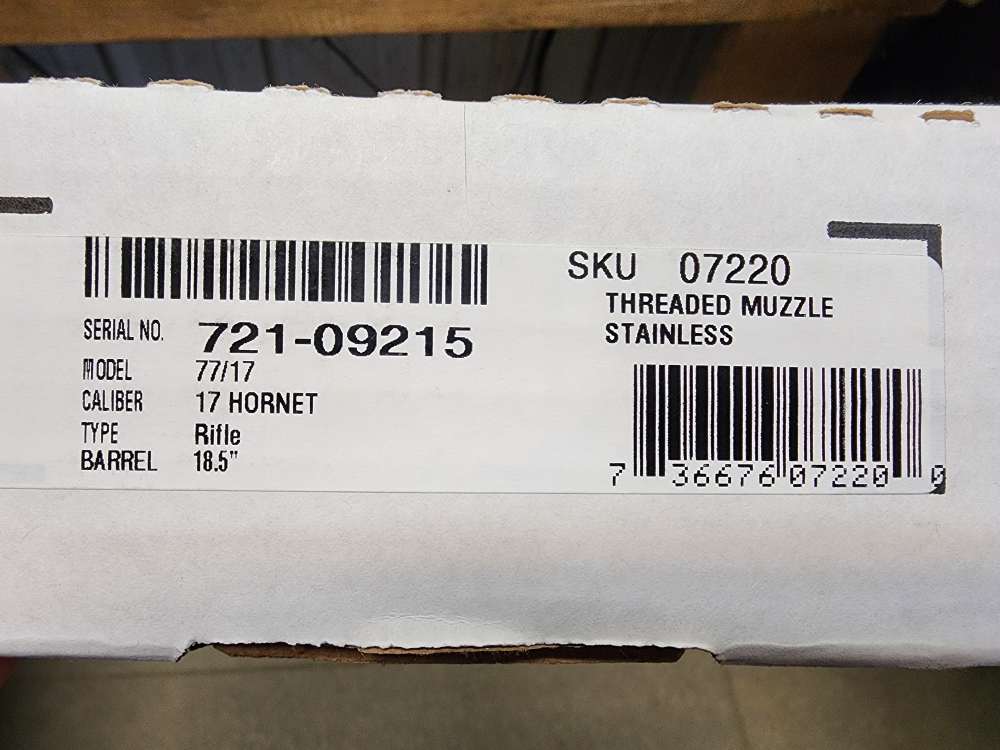 NEW! RUGER M77/17 .17 HORNET 18.50" THREADED STAINLESS SS M77 GREEN 77 NIB-img-1