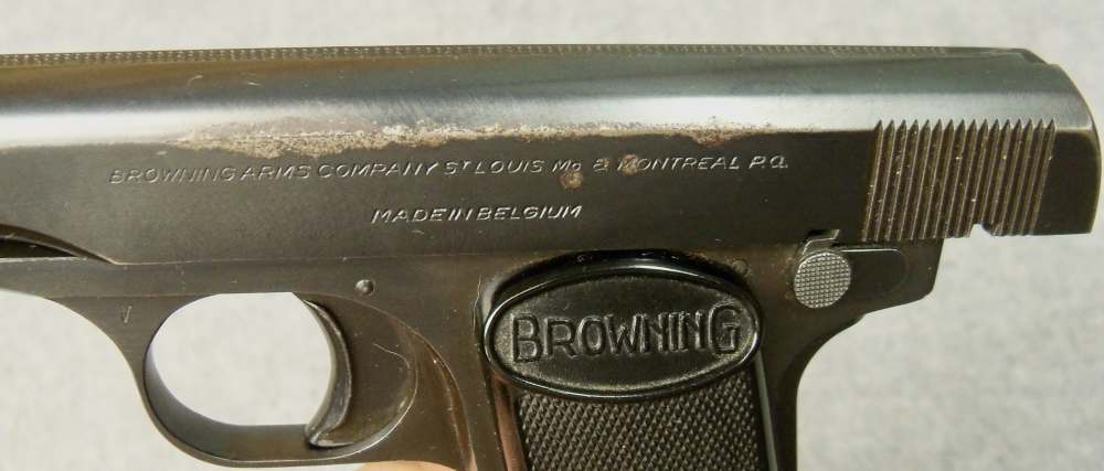 BROWNING 1910 FN BELGUIM .380 ACP SEMI AUTO POCKET PISTOL MONTREAL EXC BORE-img-19
