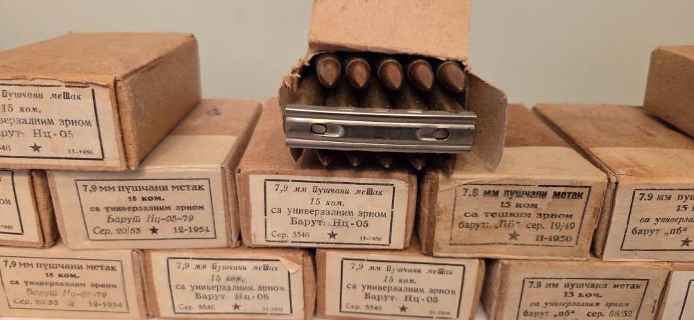 Yugoslavian 8mm Mauser 7.92x57 M49 Surplus Ammo 15rd Box on Stripper Clips-img-1
