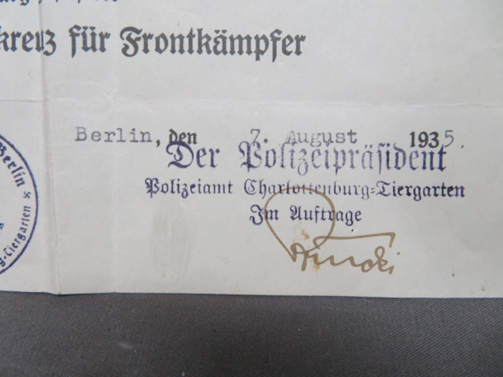 PRE WWII GERMAN 1914-1918 HONOR CROSS W/ SWORDS-& CERTIFICATE-img-10