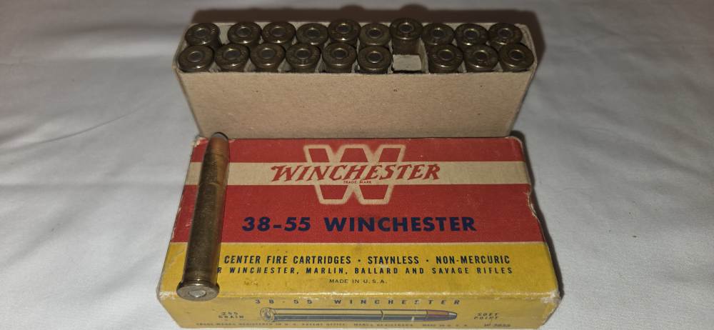 Vintage Winchester 38-55 Full Box 20rds - 255gr SP - Staynless Non-Mercuric-img-1
