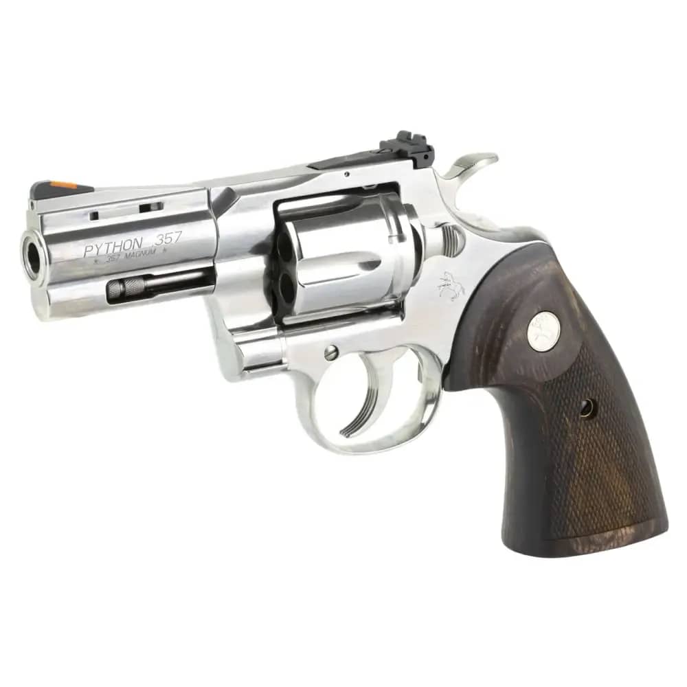 Colt Python - 3" - .357 Mag – Stainless Steel - Walnut Grips (PYTHONSP3WTS)-img-2