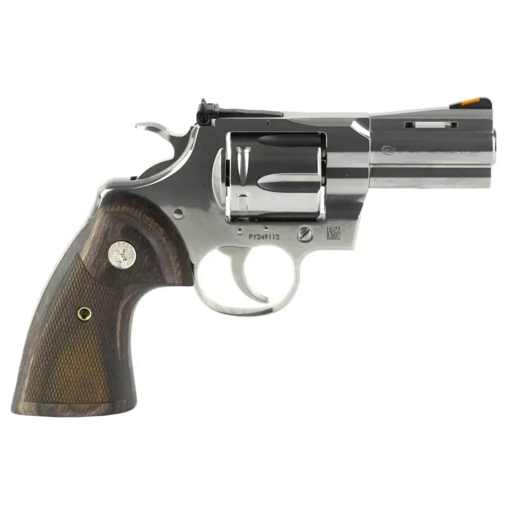 Colt Python - 3" - .357 Mag – Stainless Steel - Walnut Grips (PYTHONSP3WTS)-img-1