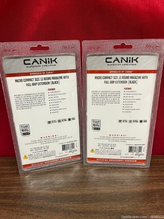 2 Canik Mete MC9 9MM Micro Compact 15Rd Magazines W Full Grip Extension-img-7