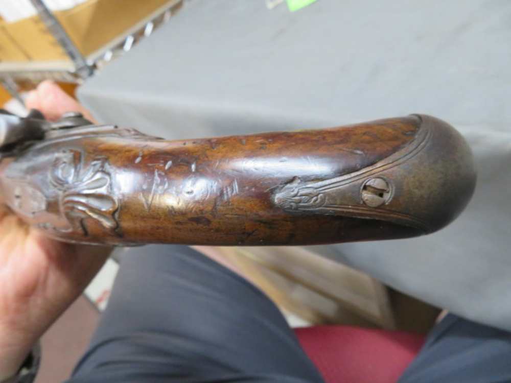 ANTIQUE EUROPEAN FLINTLOCK PISTOL W/ “DUCKBILL” ELLIPTICAL MUZZLE-img-20