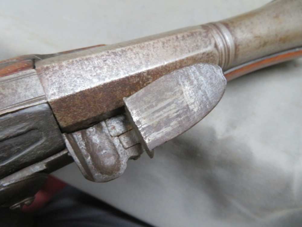 ANTIQUE EUROPEAN FLINTLOCK PISTOL W/ “DUCKBILL” ELLIPTICAL MUZZLE-img-12
