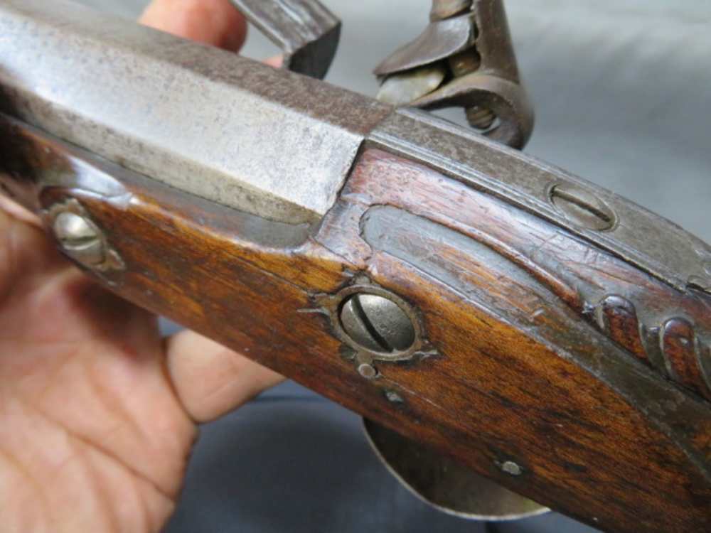 ANTIQUE EUROPEAN FLINTLOCK PISTOL W/ “DUCKBILL” ELLIPTICAL MUZZLE-img-16