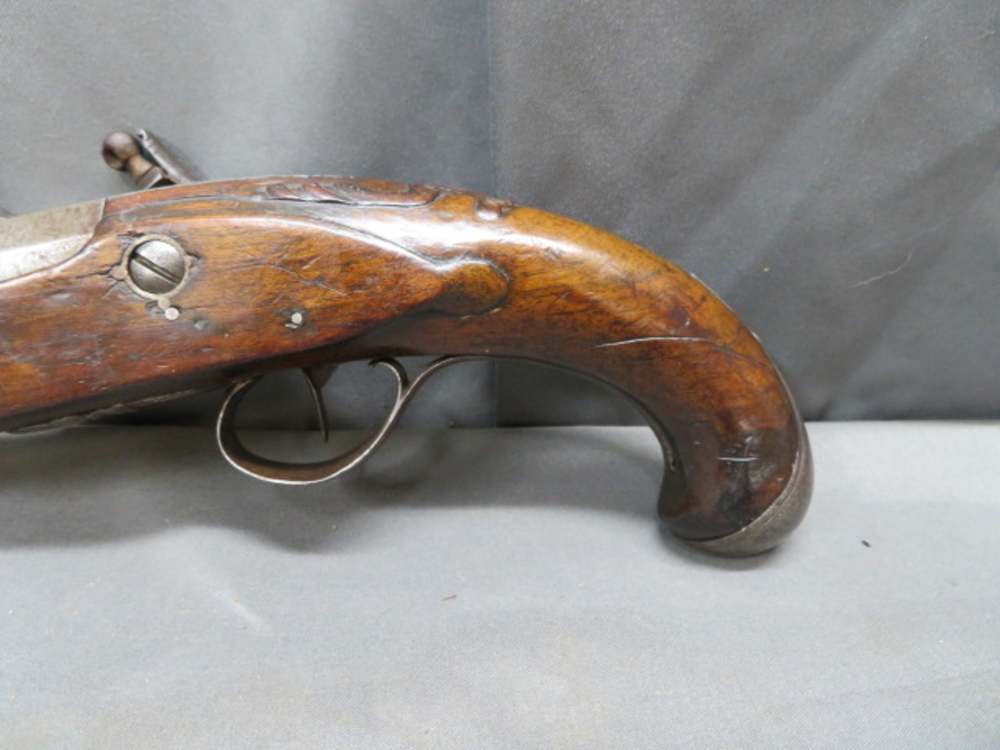 ANTIQUE EUROPEAN FLINTLOCK PISTOL W/ “DUCKBILL” ELLIPTICAL MUZZLE-img-8