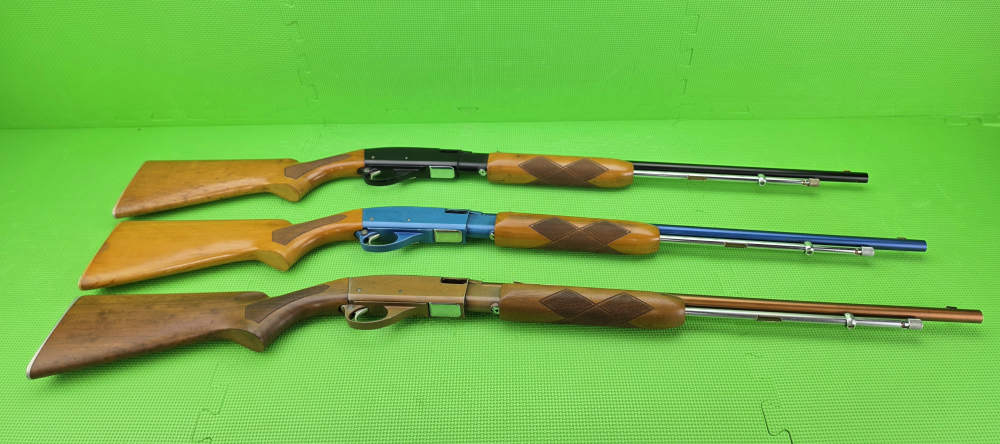 RARE REMINGTON 572 LIGHTWEIGHT * 3 GUN SET BORN 1958 * TEAL-WING BLUE-img-3