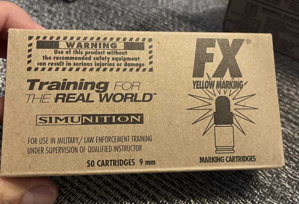 FX Simunition Training Ammo 9MM Yellow-General Dynamics-50 Rounds Read-img-0