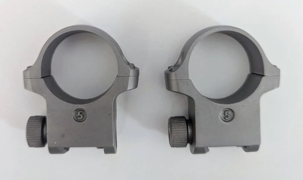 Ruger Factory 1" Rifle #5 Height Stainless Scope Rings-img-0