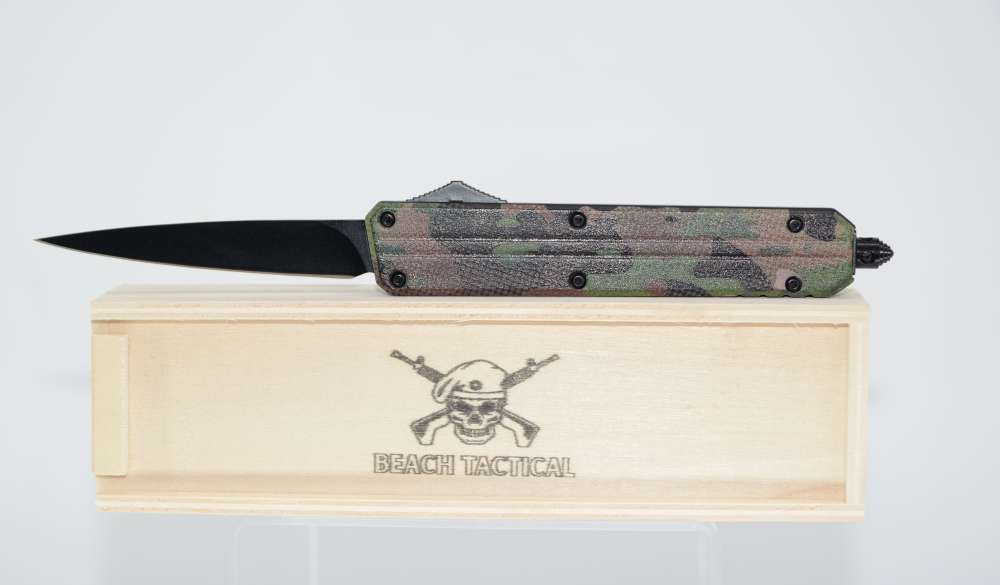 Camo Assassin Automatic Dual Action Out the Front Knife- NEW-img-0
