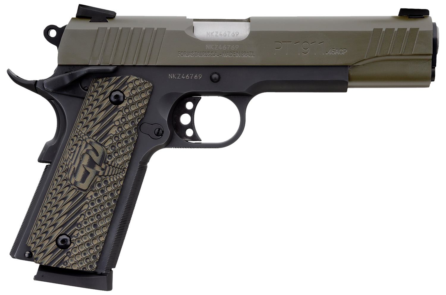 1-191101MG-VZ Taurus PT1911 45 ACP 5" 8 + 1rd Mil-Spec Green Cerakote-img-0
