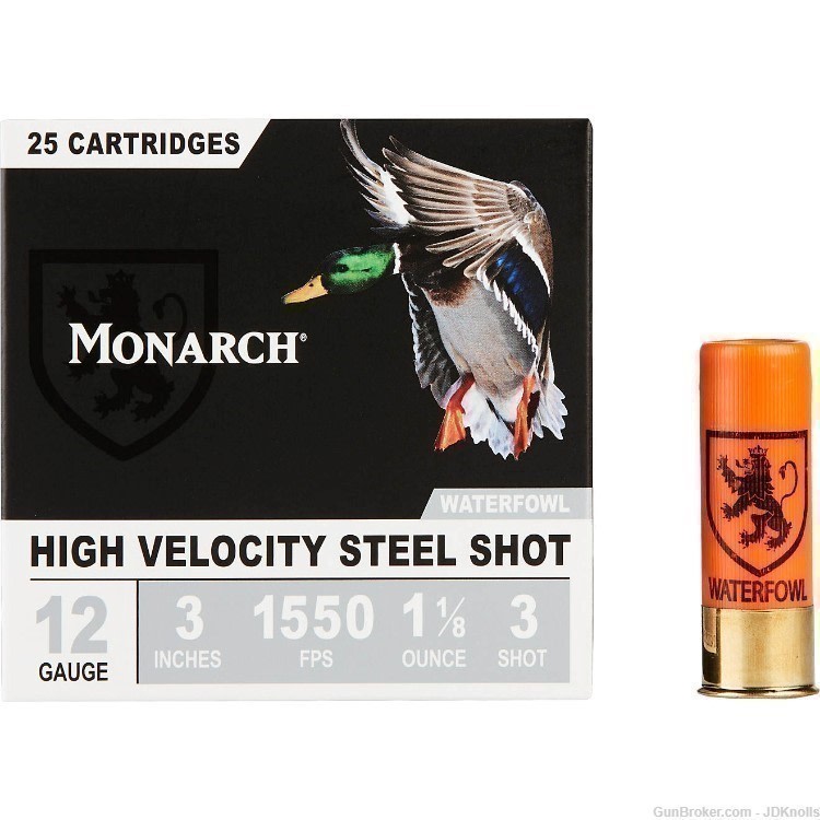  25 RDS High Velocity STEEL Waterfowl 12 ga 3" 1 1/8oz 3-SHOT $12 SHIP-img-0