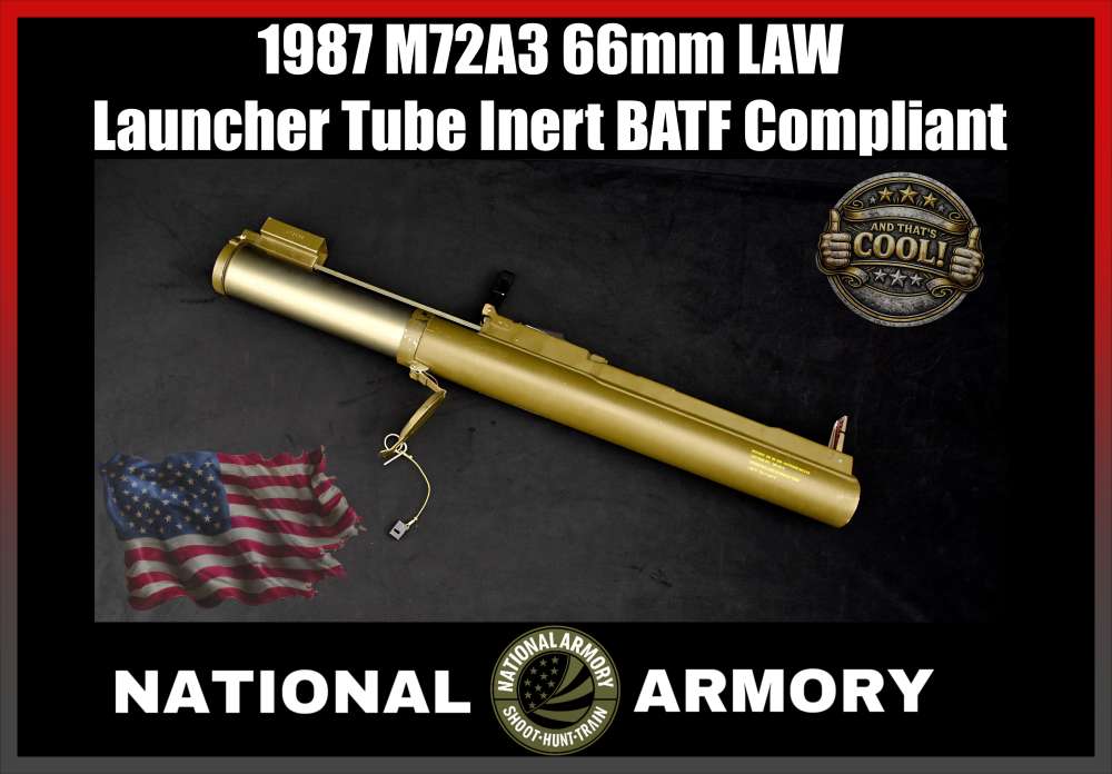 1987 M72A3 66mm LAW Launcher Tube Inert Anti-Armor Cold War-img-0