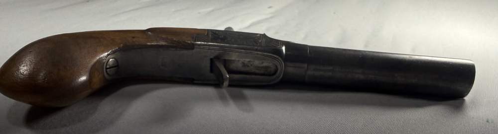 Antique Derringer Liegi Percussion Pistol .44PN 6" Barrel -img-1