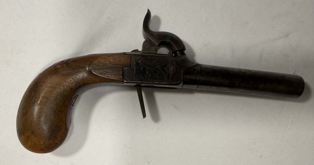 Antique Derringer Liegi Percussion Pistol .44PN 6" Barrel -img-4