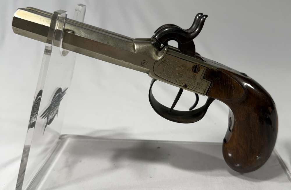 Black Powder Belgian Double Brass- Barreled Percussion Pistol .44Cal -img-0