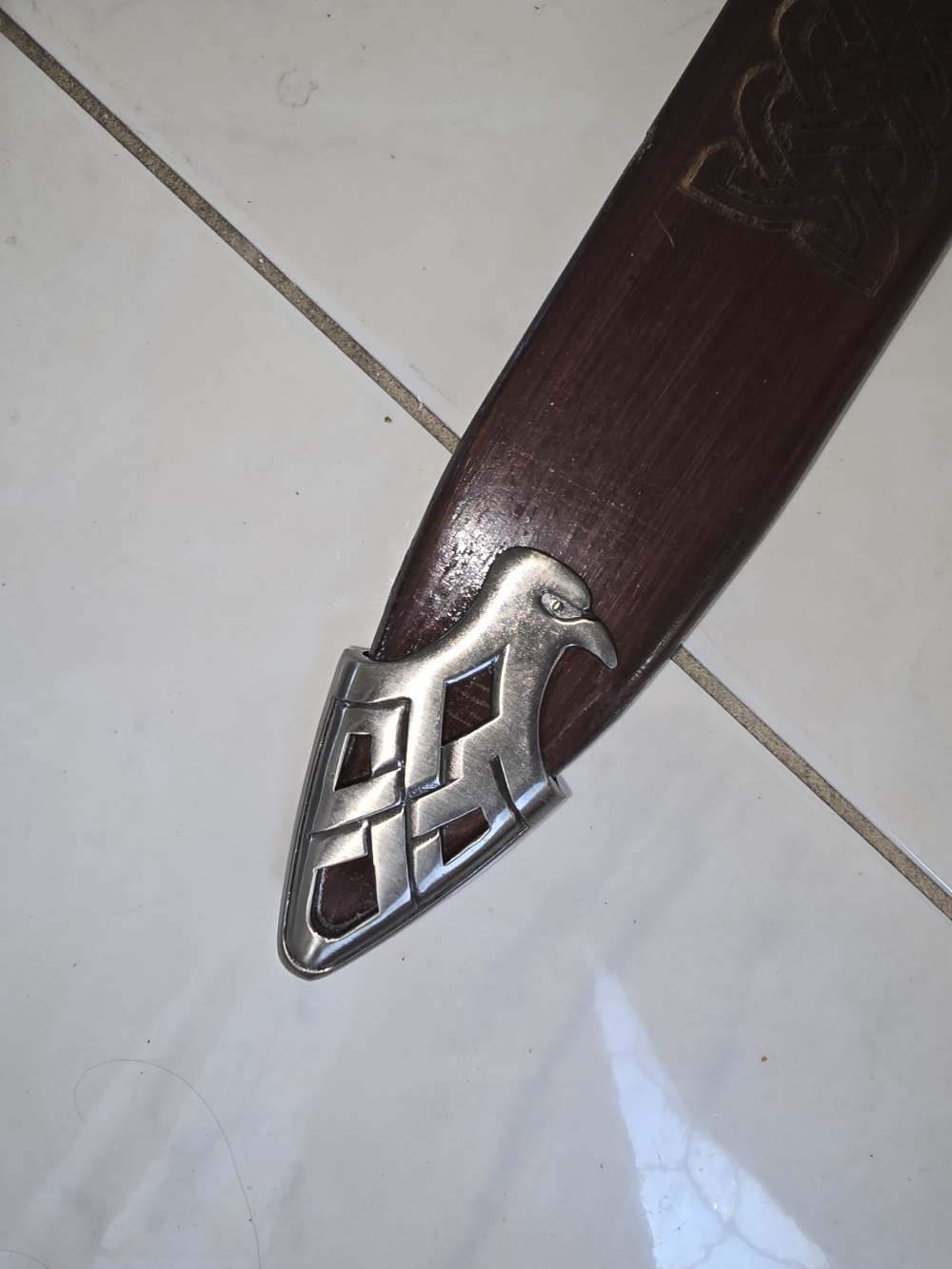 Damascus hand-made hand-forged Viking sword with scabbard -img-4
