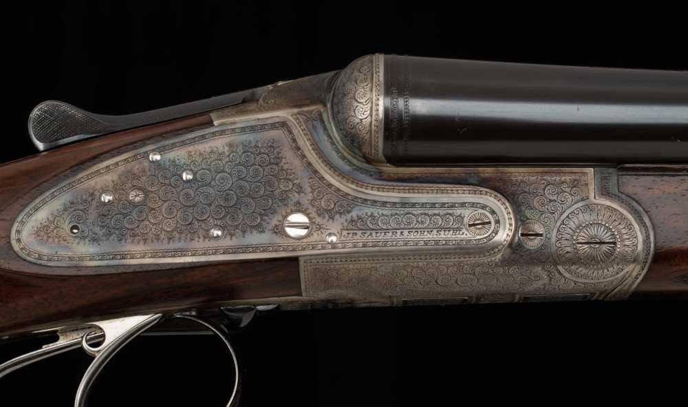 J.P. Sauer 16ga/.38-55WCF – c1906, HIGH-GRADE SIDELOCK DRILLING-img-5