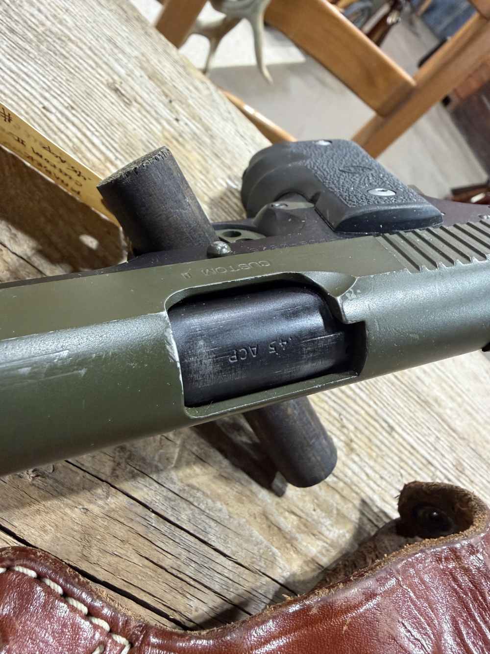 Kimber Custom II in Custom Green Finish -- COOL!-img-11