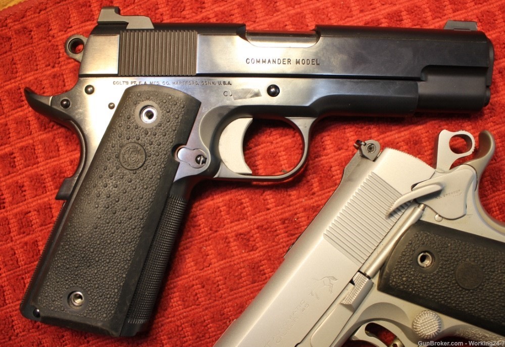 Colt Full Size 1911 or Similar Hogue Palm Swell Black Rubber Grips “Take Of-img-2