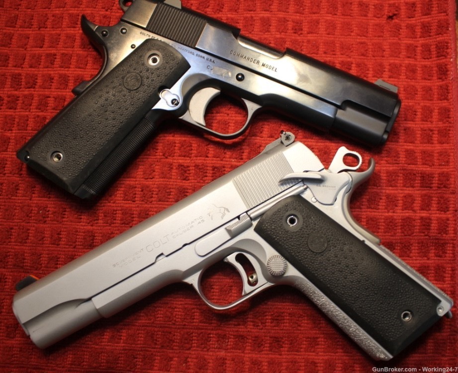 Colt Full Size 1911 or Similar Hogue Palm Swell Black Rubber Grips “Take Of-img-0