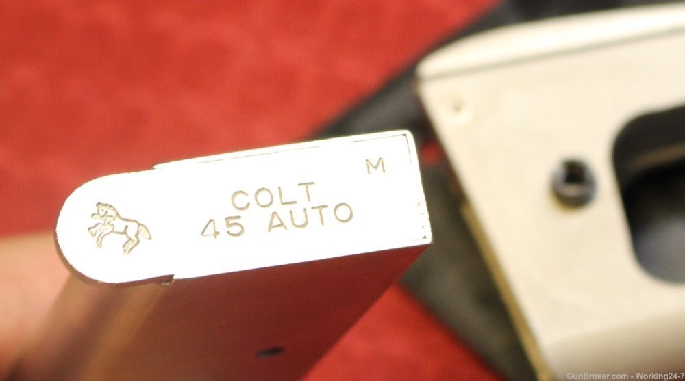 Colt 1911 E Nickel Series 70 45 ACP Matching Magazine Full Size Handgun-img-23