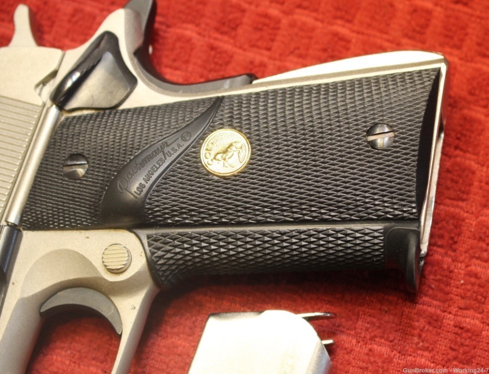 Colt 1911 E Nickel Series 70 45 ACP Matching Magazine Full Size Handgun-img-4