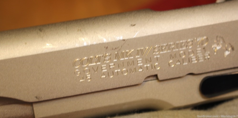 Colt 1911 E Nickel Series 70 45 ACP Matching Magazine Full Size Handgun-img-10