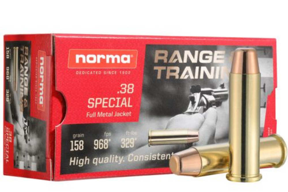 Norma .38 Special Ammo 158 Gr FMJ - 968 FPS - 50 Rds-img-0