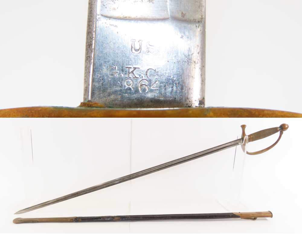 CIVIL WAR Era Antique AMES MANUFACTURING Co. U.S. M1840 NCO Sword SCABBARD -img-0