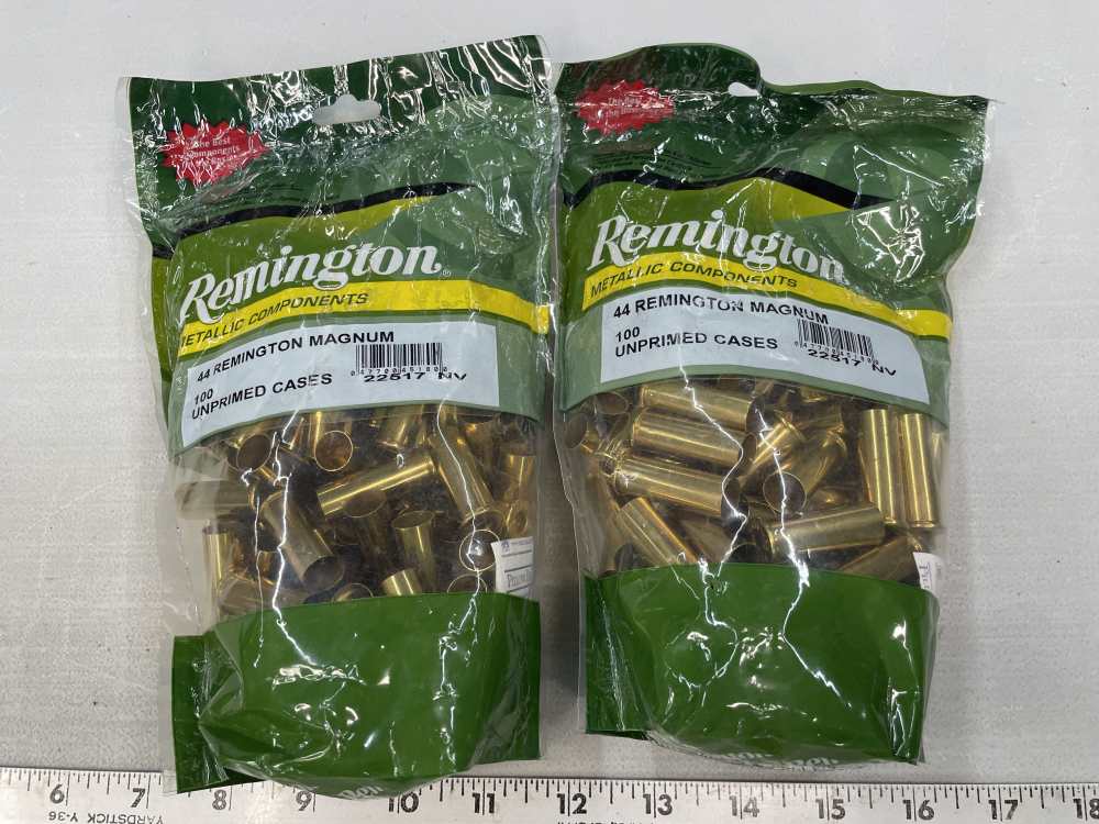 200 x .44 Magnum Remington brass unprimed new sealed reloading case-img-0