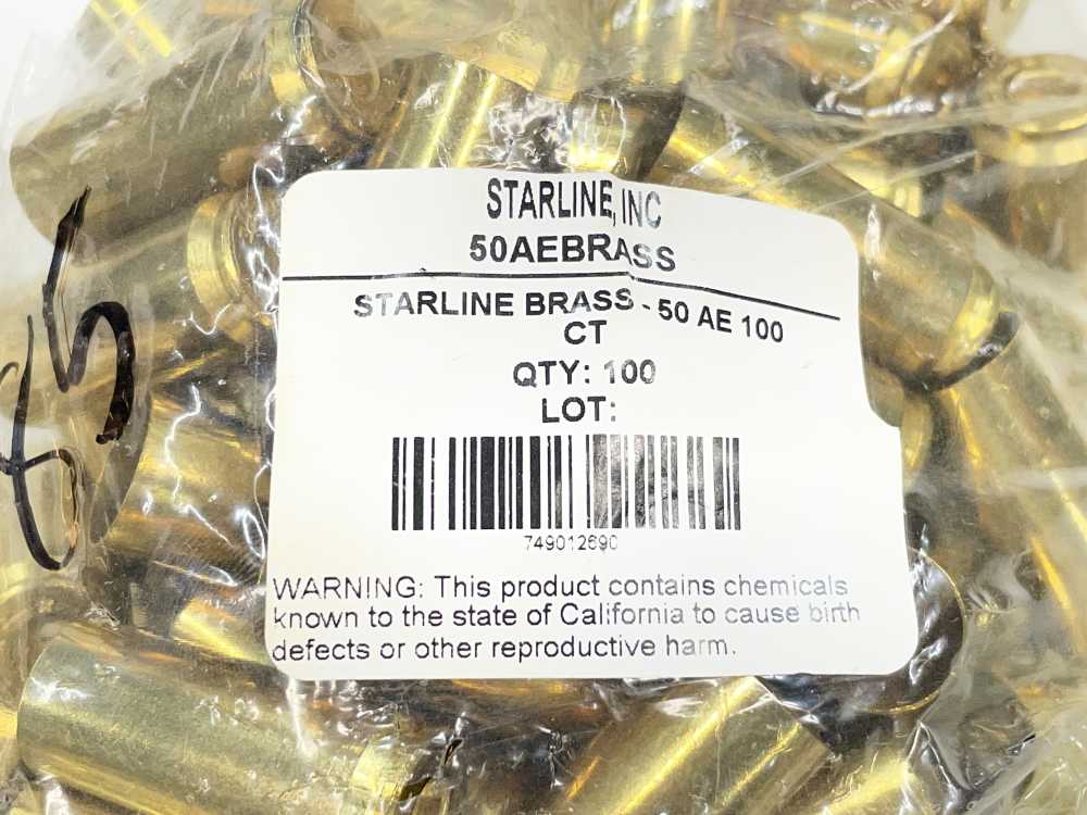 185 x .50 AE new brass Starline Action Express reloading supplies cases-img-1
