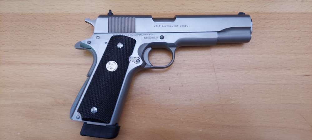 Colt MK IV Series 80 Stainless Government 1911 .45 ACP 5" - Mfg 1989-img-1