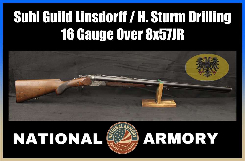 Linsdorff Vorm H Sturm Suhl Guild Drilling 16GA Over 8x57JR Krupp Steel-img-0