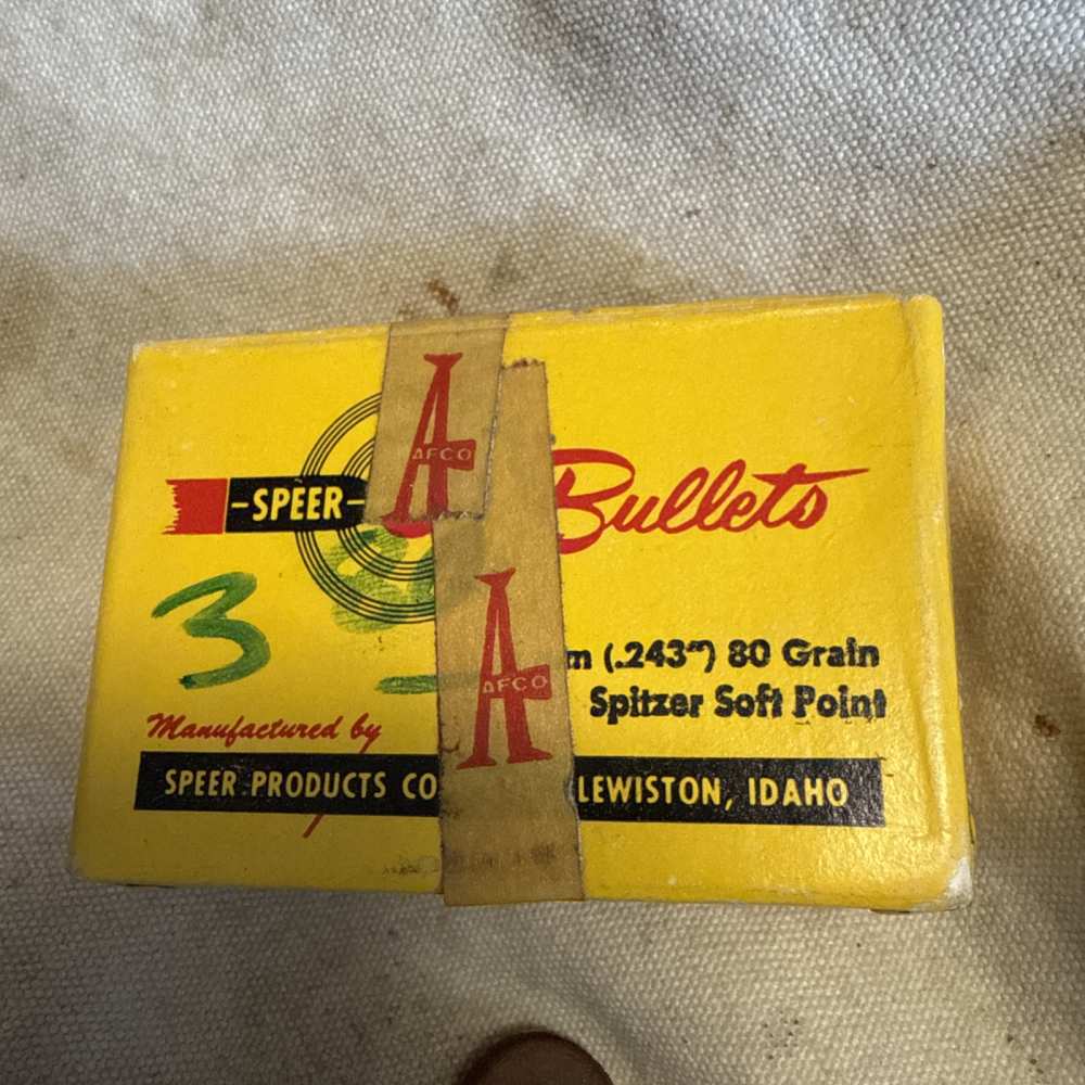 SPEER BULLETS VINTAGE ANTIQUE 243 6MM 80 GRN SPITZER SP#82-img-0