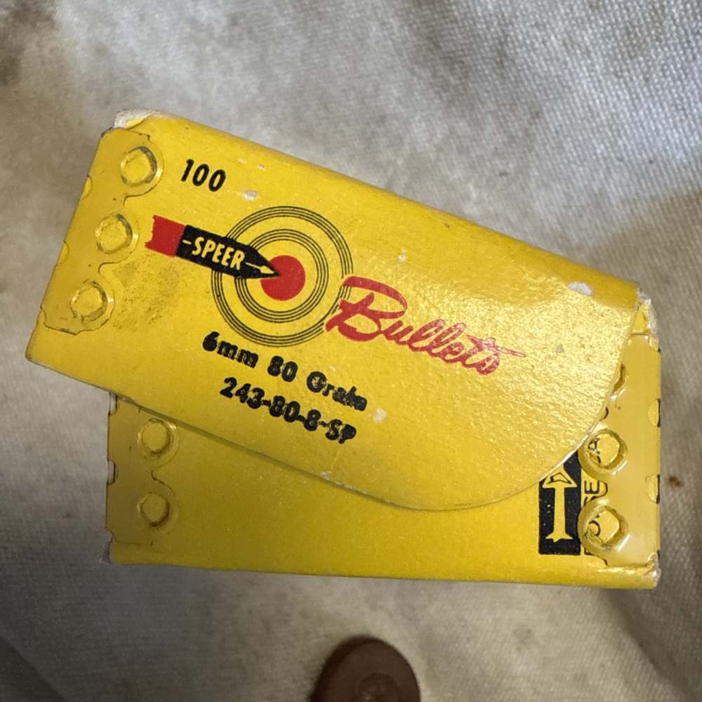 SPEER BULLETS VINTAGE ANTIQUE 243 6MM 80 GRN SPITZER SP#82-img-1