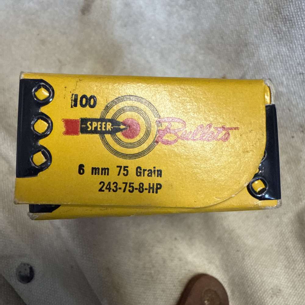 SPEER BULLETS VINTAGE ANTIQUE 243 6MM 75GRB HOLLOW POINT QTY92 #83-img-0