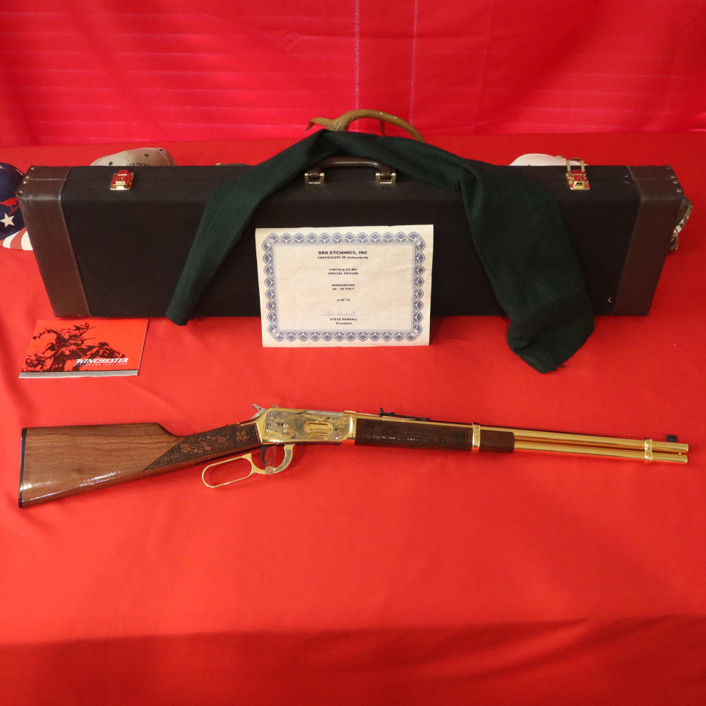 WINCHESTER 94AE Lincoln County West Virginia  24K Gold Plated 8 of 10 Made-img-0
