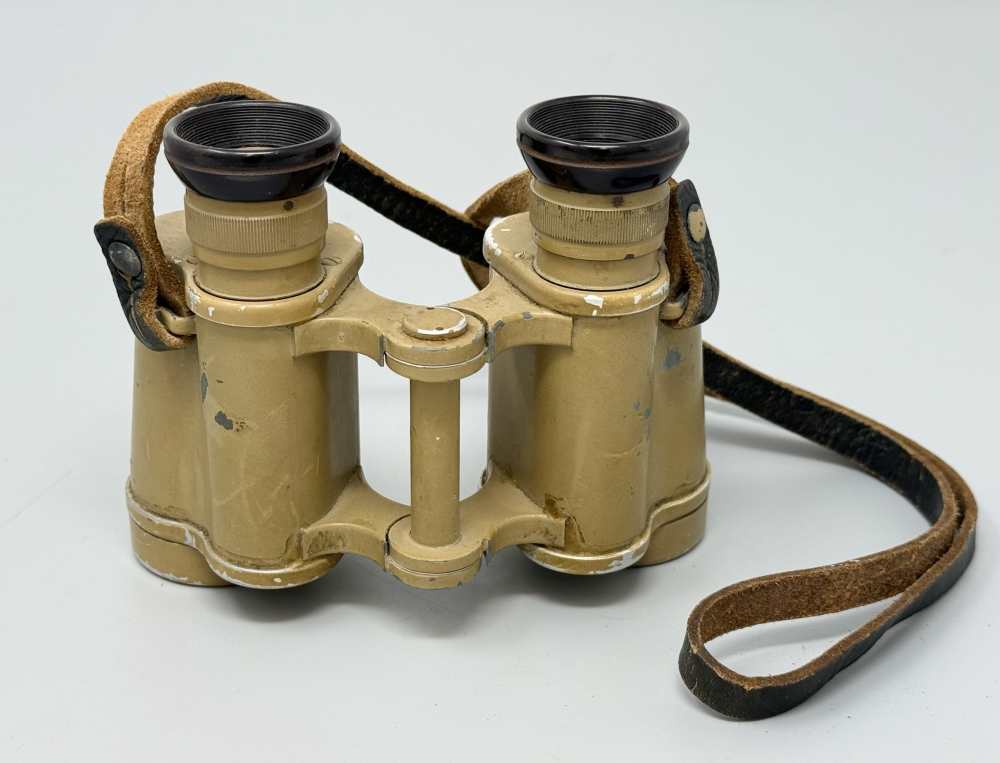 WW2 German DAK Afrika Korps Binoculars Binos Tropical 6x30 CAG WWII tan -img-0