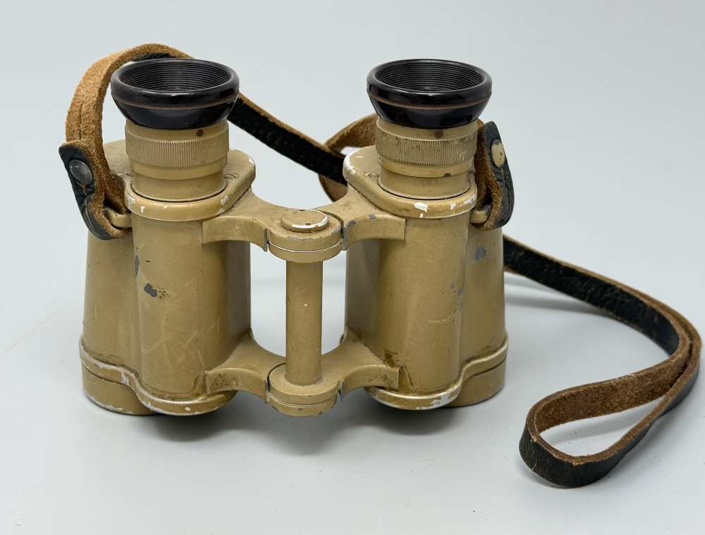 WW2 German DAK Afrika Korps Binoculars Binos Tropical 6x30 CAG WWII tan -img-1