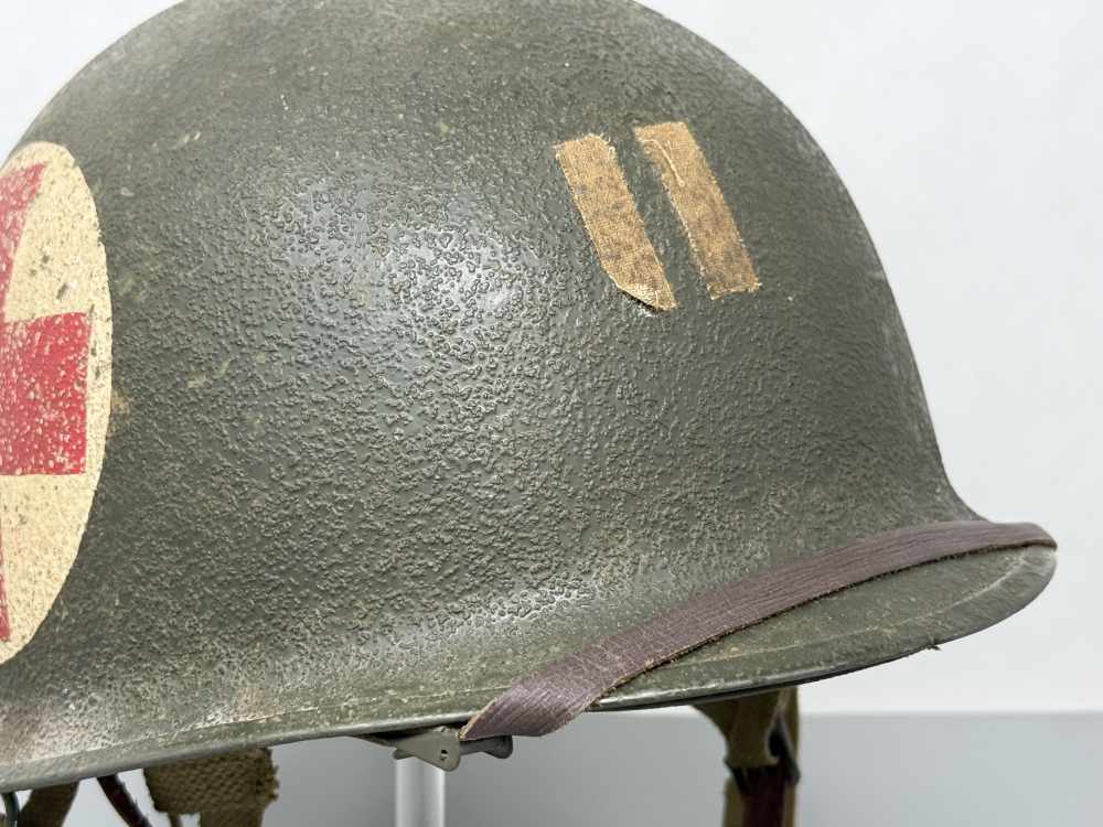 WW2 M1 Captain US Airborne Jump Helmet MEDIC F/S S/B WWII Paratrooper-img-2