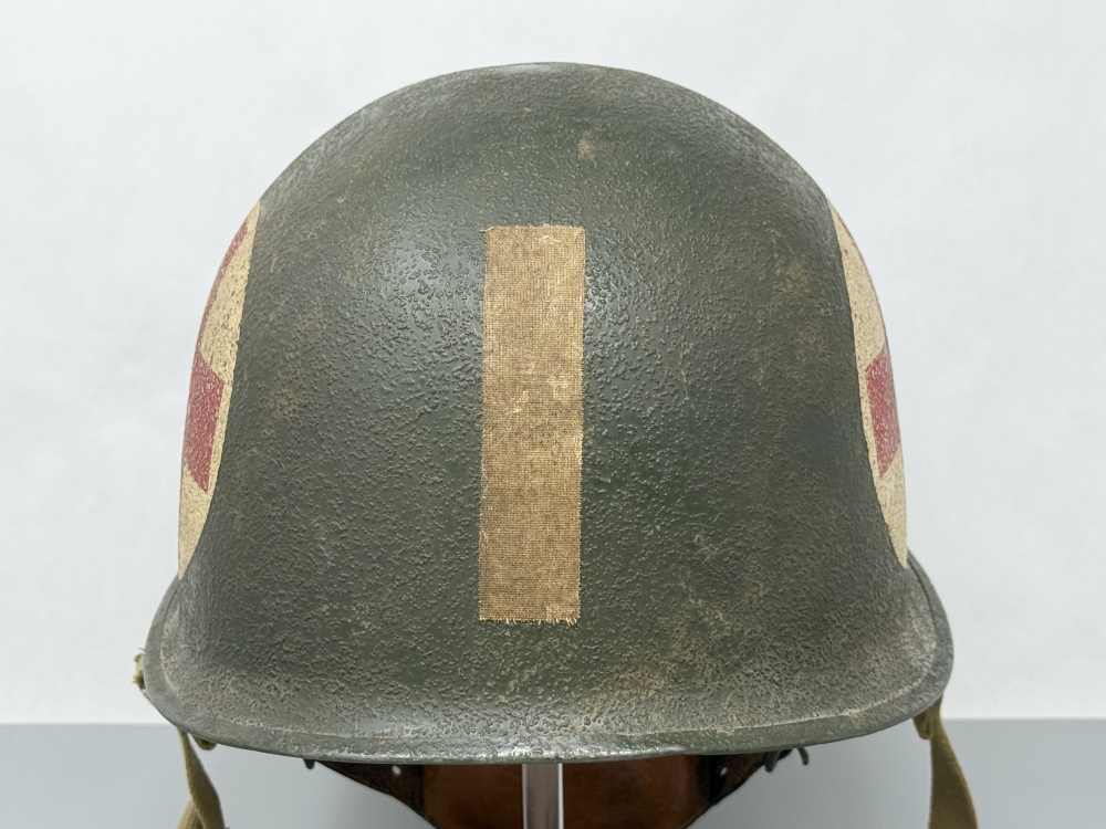 WW2 M1 Captain US Airborne Jump Helmet MEDIC F/S S/B WWII Paratrooper-img-9