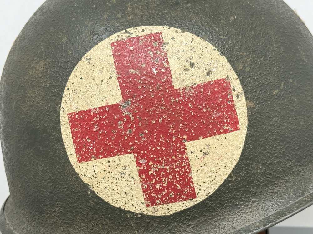 WW2 M1 Captain US Airborne Jump Helmet MEDIC F/S S/B WWII Paratrooper-img-7