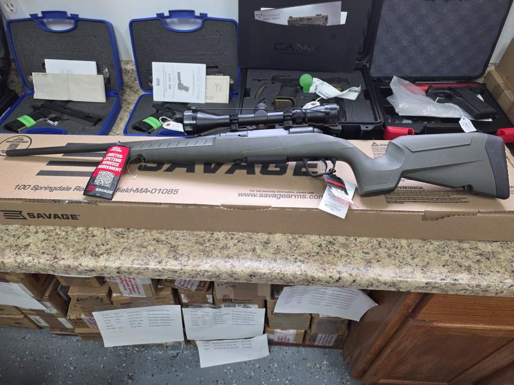 SAVAGE AXIS 2 XP GREEN COMPACT 223 REM 20" 4-RD BOLT ACTION RIFLE-img-0