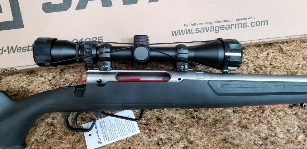 SAVAGE AXIS II XP, 6.5 creedmoo,  BOLT ACTION RIFLE with Weaver 3 x 9 scope-img-3