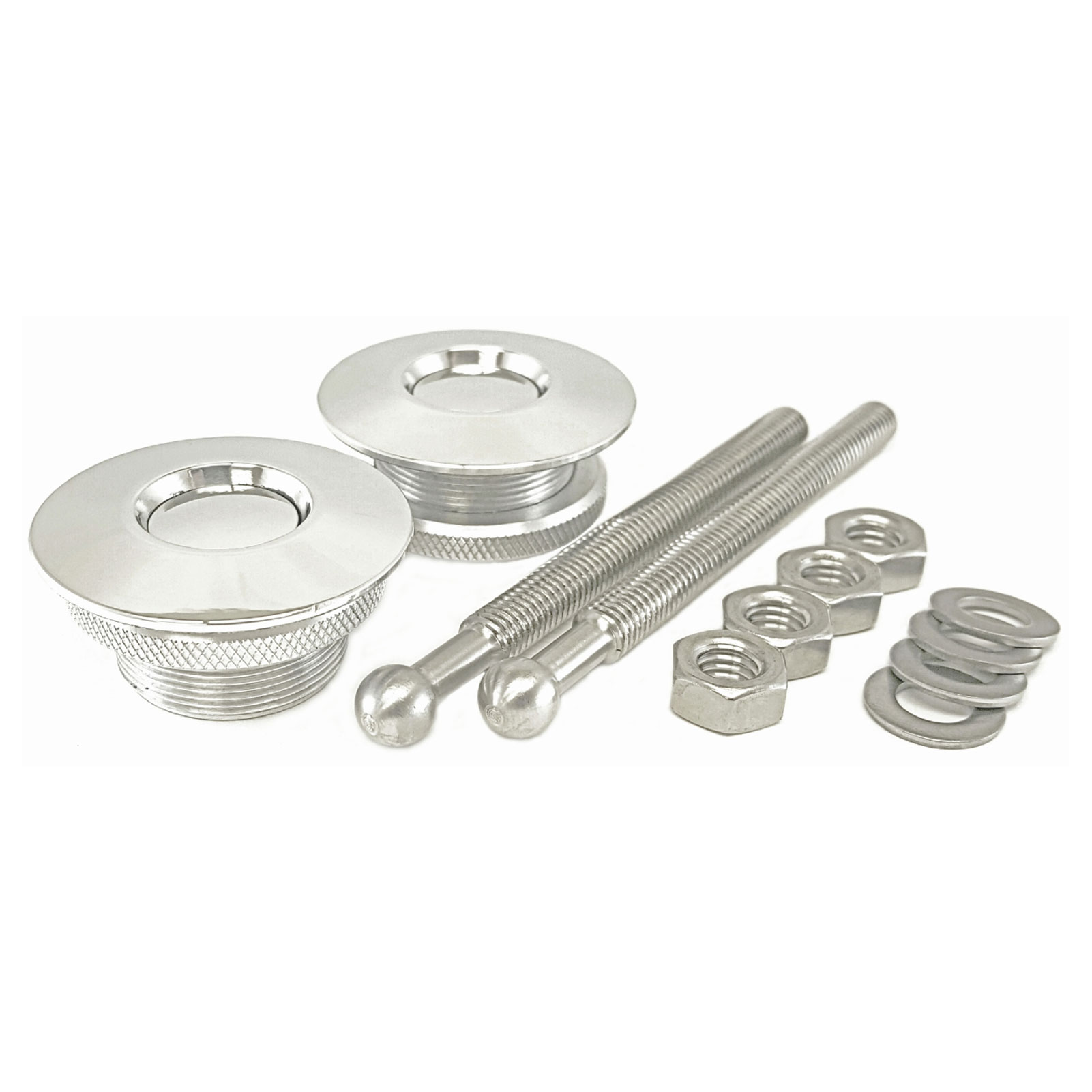 QUIK-LATCH 38 Series Non-Locking Hood Pin Kit with Polished Aluminum Finish-img-0