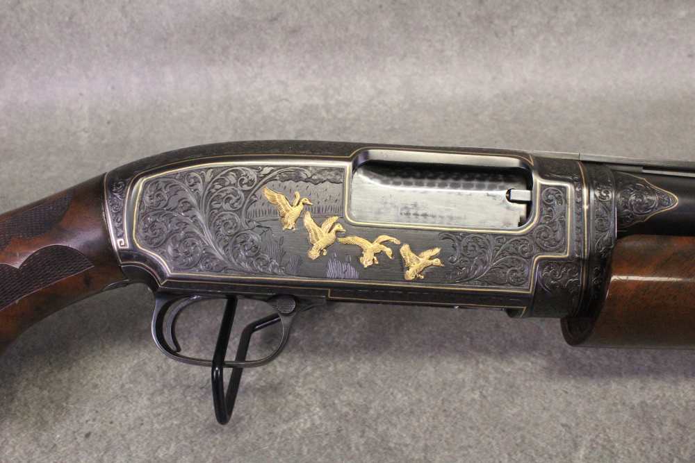 Winchester 12 Heavy Duck Pigeon 12 GA - Mfg 1953 - Engraved by L. Hopewell-img-7