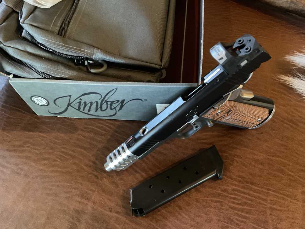 Kimber 1911 LW. 45acp  5" Custom Elite, Ported, Red Dot ,CA-OK . Beauty NIB-img-4